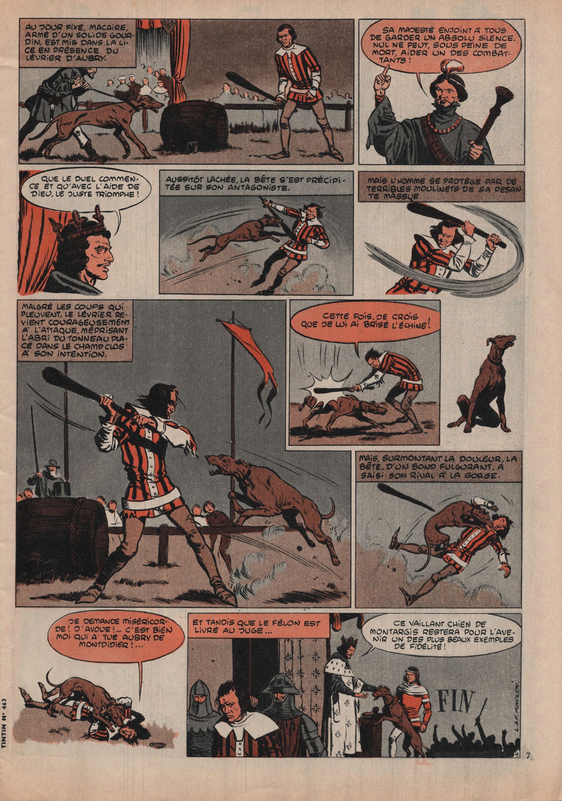 Le chien de Montargis - Journal de Tintin - 1957