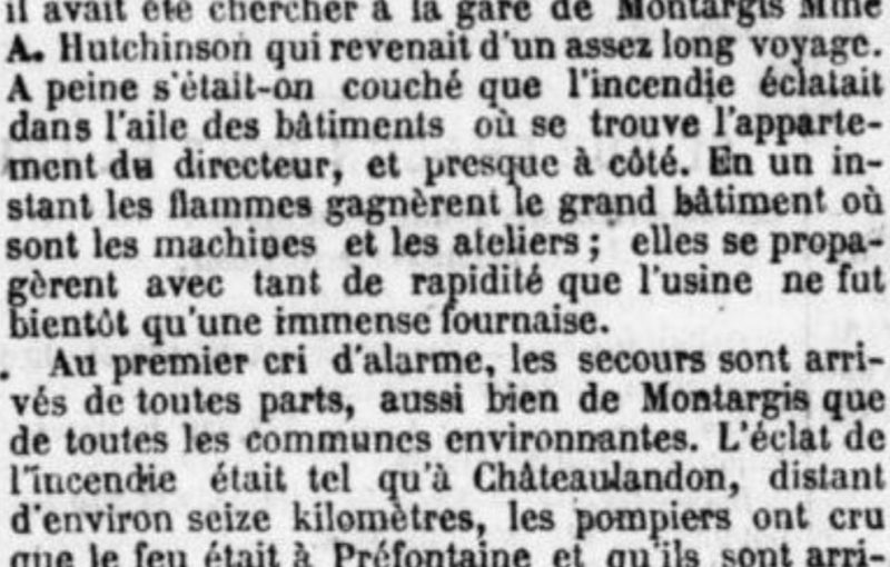 Histoire de Montargis - Presse - Incendie de Langlée