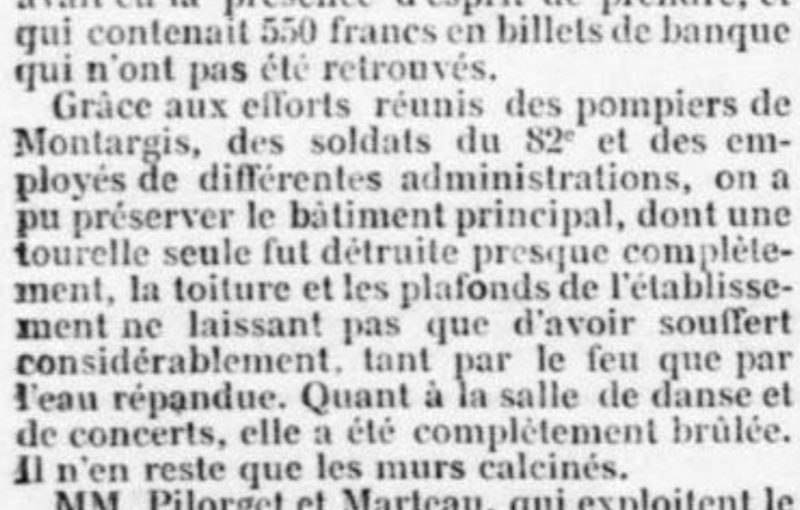 Histoire de Montargis - Le Tivoli incendié